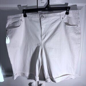 NWT Bandolino Riley Relaxed Fit Womens Bermuda Shorts White Size 20W Stretch